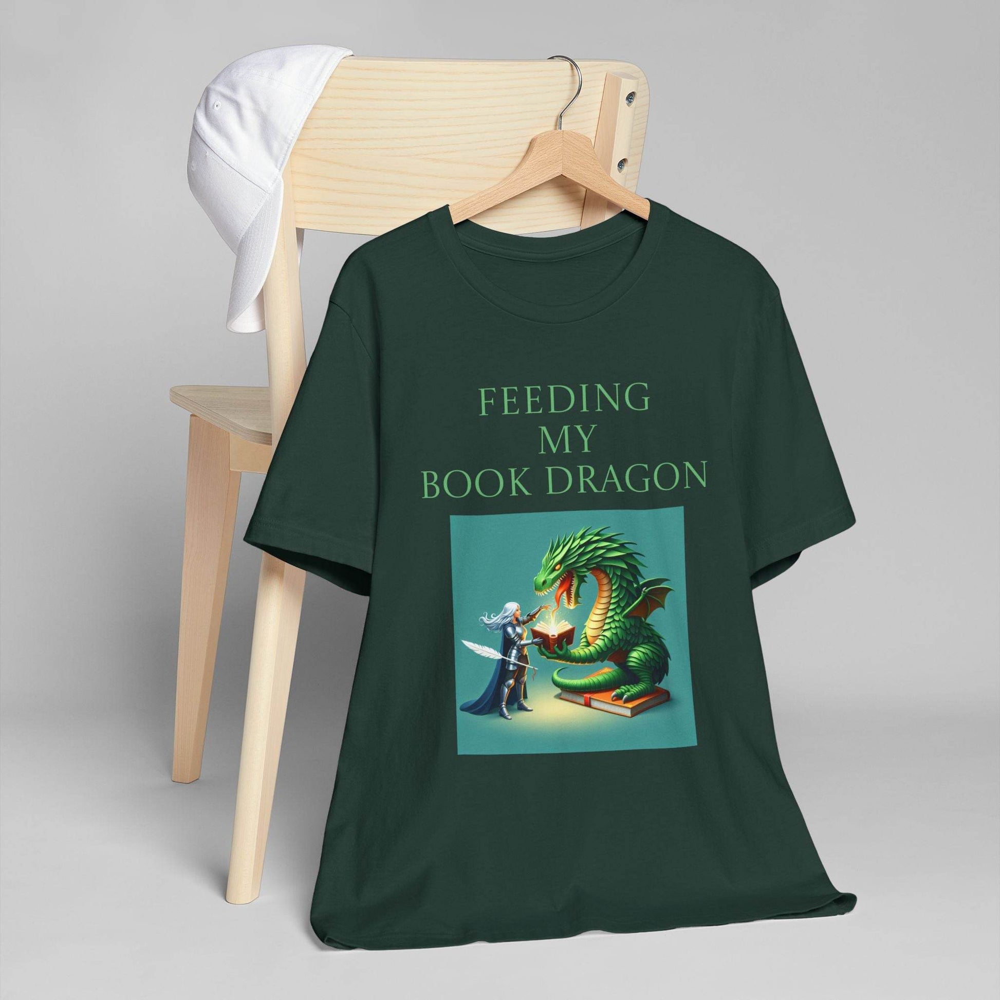Unisex Jersey T-Shirt - Book Dragon - The Dreamer's Bookshop.