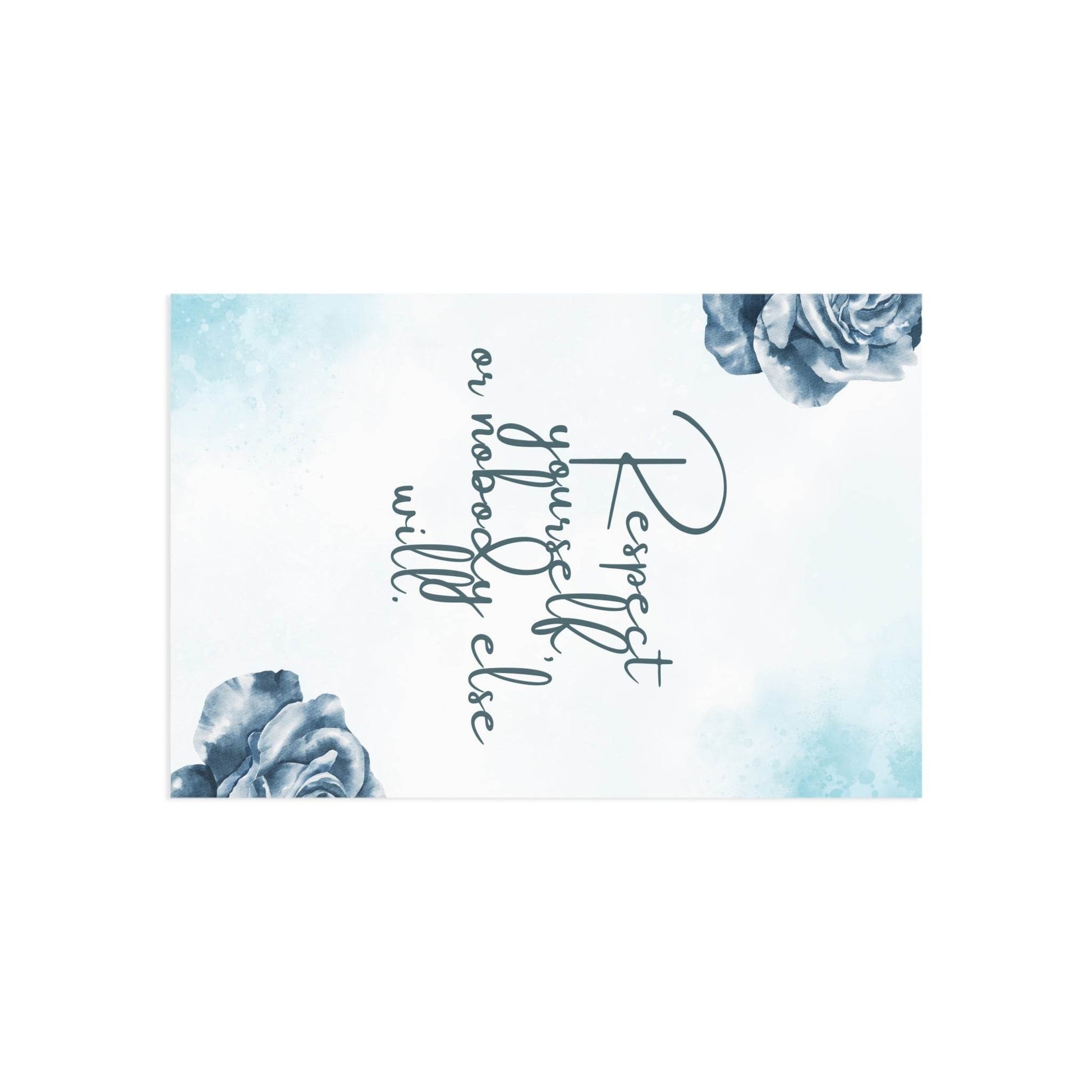 The Dreamer's Bookshop Blue Flower "Respect Yourself" Art Print Card - The Dreamer's Bookshop.