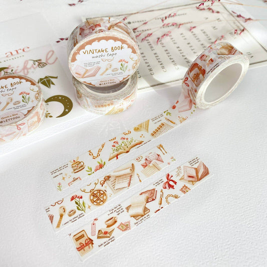 LETTOOn - Washi Tape - Vintage boek - The Dreamer's Bookshop.