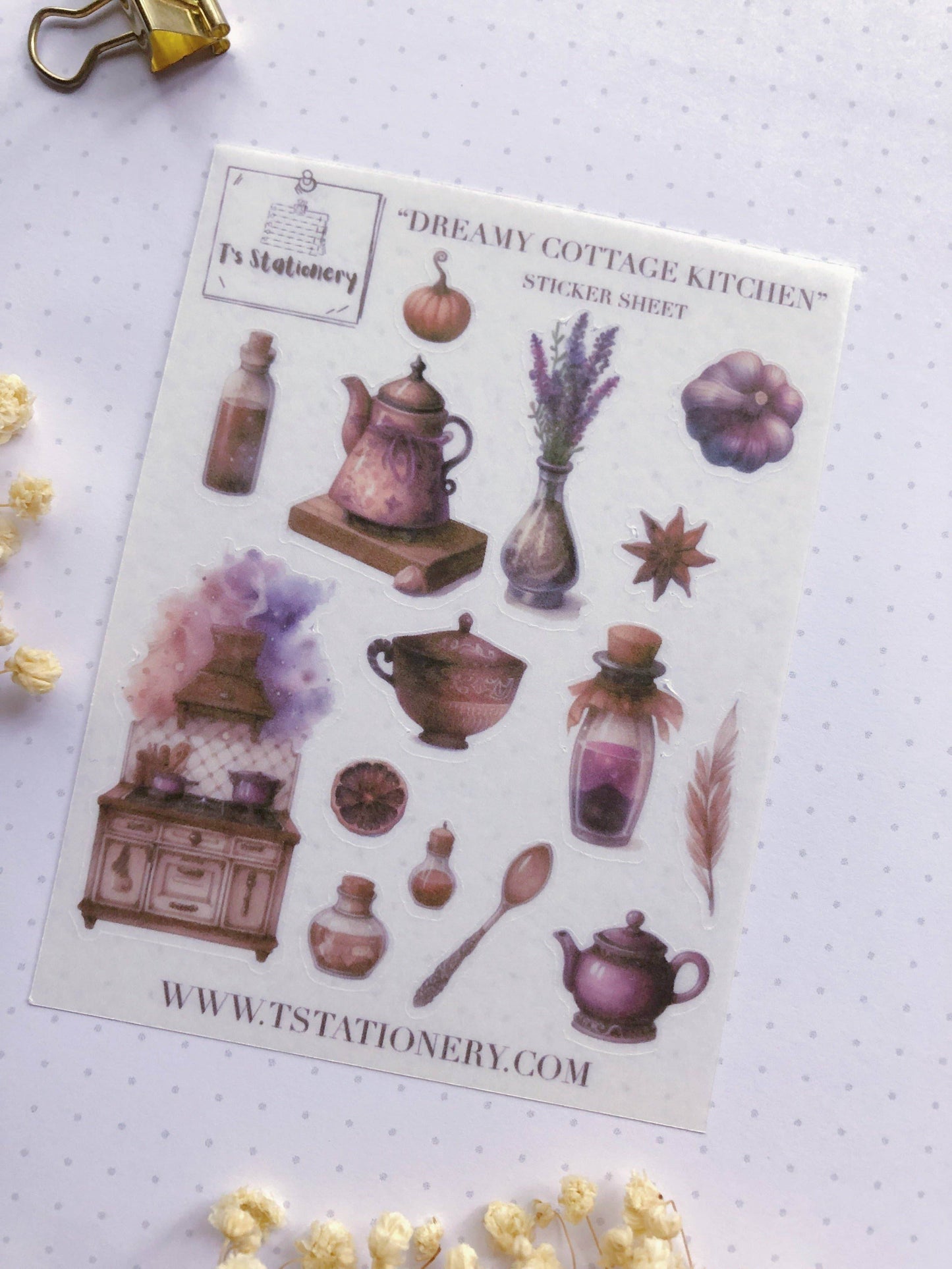 T's Stationery - Washi-stickervel „Dreamy Cottage Kitchen” - The Dreamer's Bookshop.