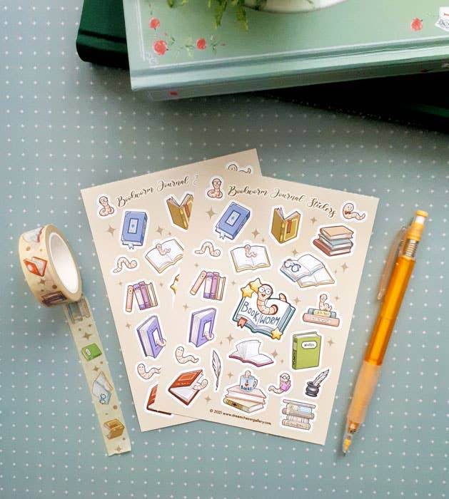 Dreamchaserart - Stickervel voor boekenwurmen - The Dreamer's Bookshop.