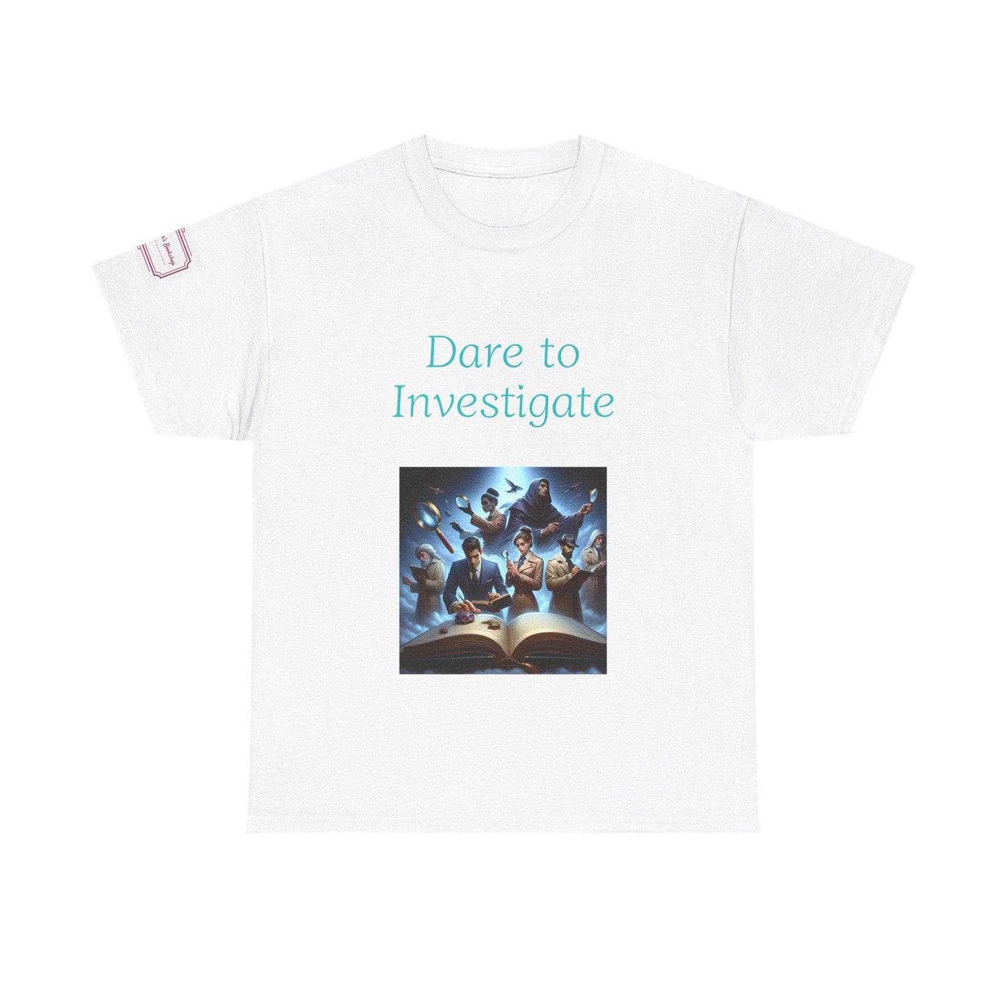 Investigate - Unisex Heavy Cotton Tee - Crime/Mystery Books - The Dreamer's Bookshop.