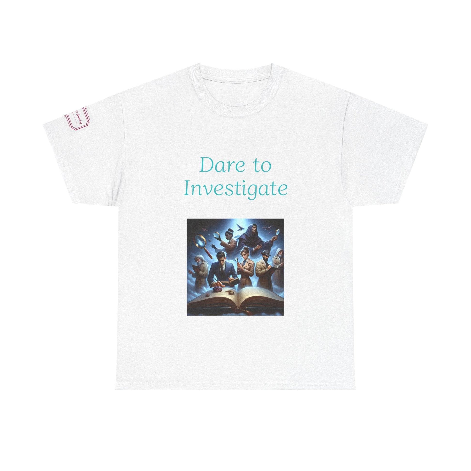 Investigate - Unisex Heavy Cotton Tee - Crime/Mystery Books - The Dreamer's Bookshop.