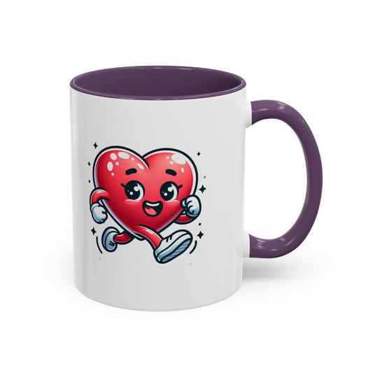 Playful Heart Running Coffee Mug - Cute Gift for Positive Thinkers - The Dreamer's Bookshop.