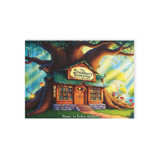 The Dreamer's Bookshop "Tree and Books" Art Print Card - The Dreamer's Bookshop.
