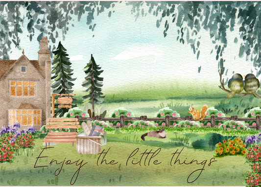 The Dreamer's Bookshop "Cottage" Enjoy Little Things Card - The Dreamer's Bookshop.