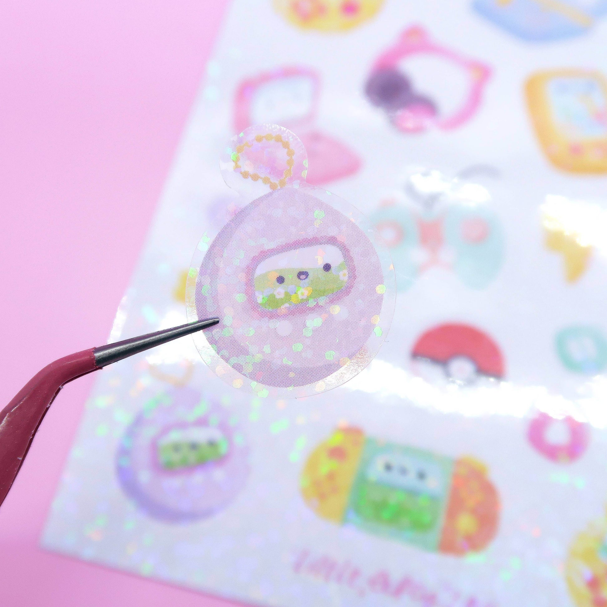 Little Lefty Lou - Holo Glitter schattige gamingstickers (S027) - The Dreamer's Bookshop.