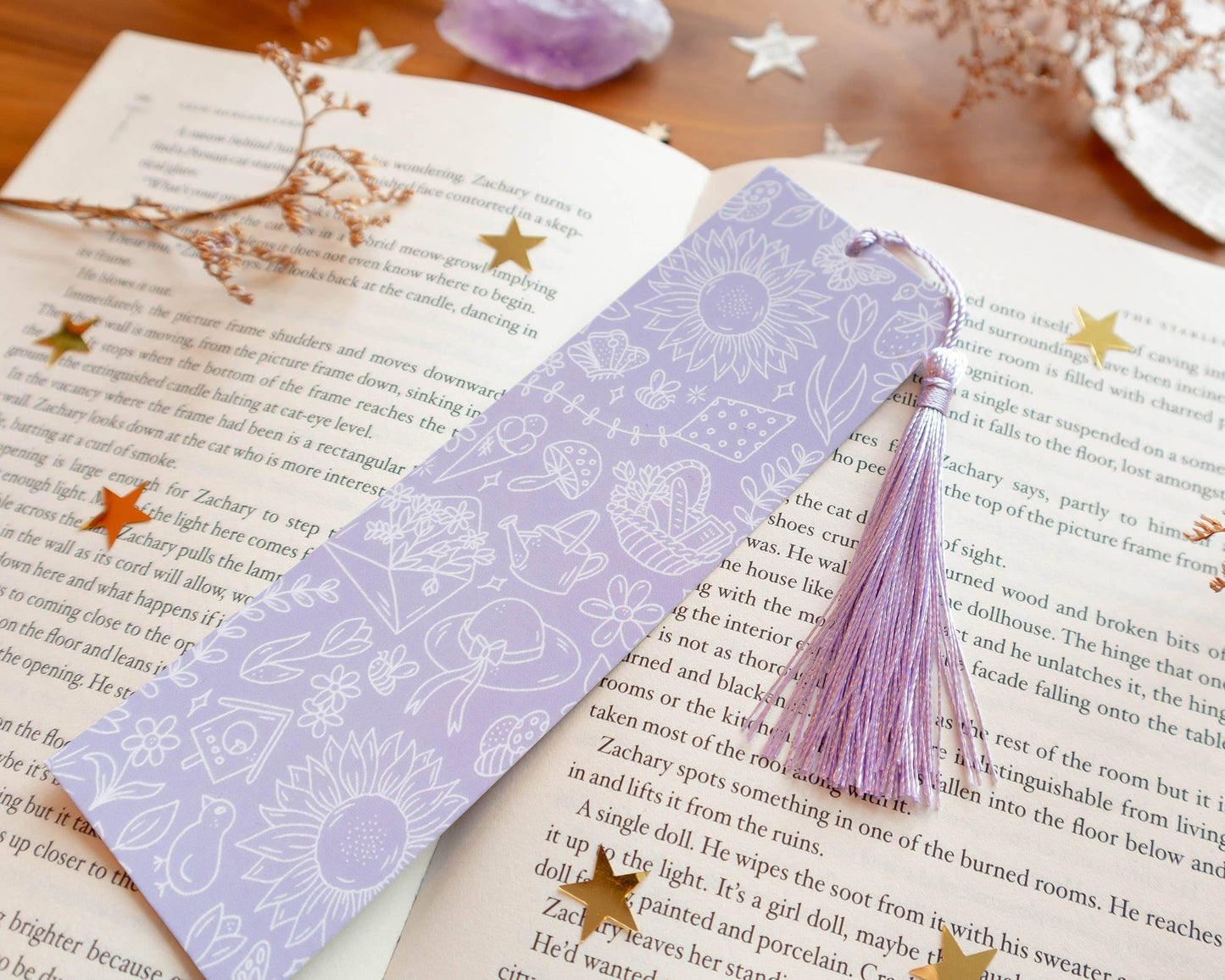Basically Britt - Purple Spring Bookmark with Sunny Vibes - Lavender - The Dreamer's Bookshop.