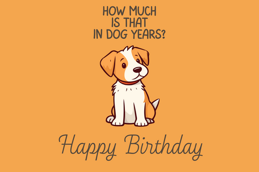 The Dreamer's Bookshop "In Dog Years" Happy Birthday Card - The Dreamer's Bookshop.