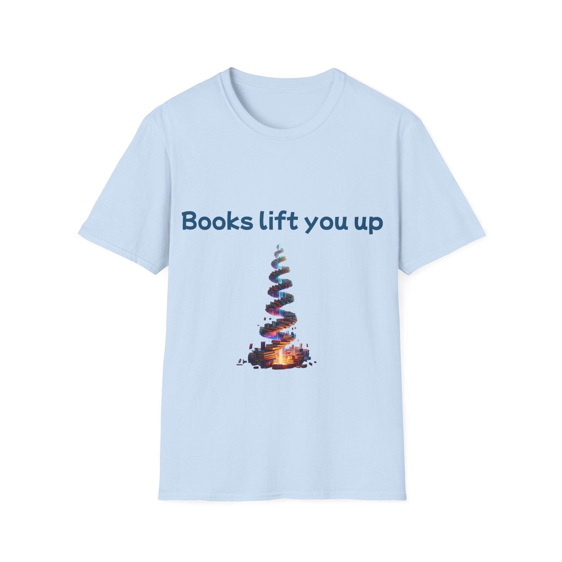Inspirational Unisex Softstyle T-Shirt - Books Lift You Up - The Dreamer's Bookshop.
