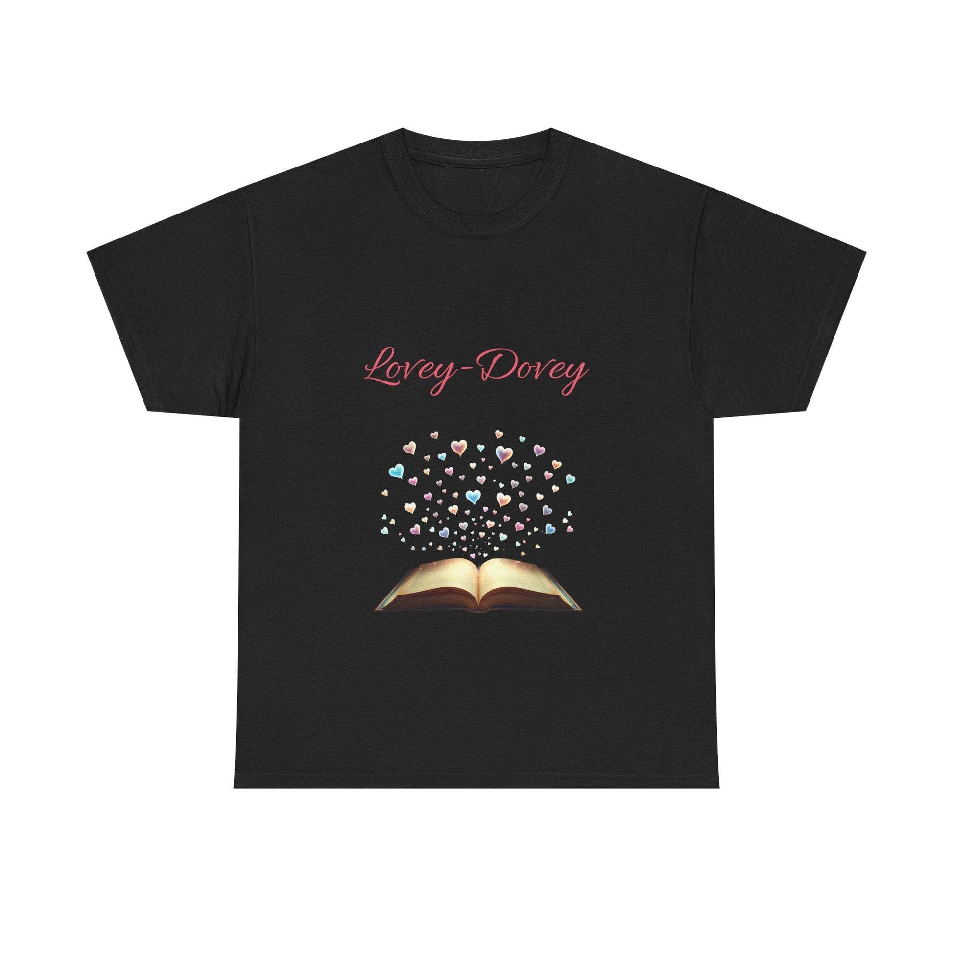 Lovey-Dovey - Unisex Heavy Cotton Tee - Sweet Romance - The Dreamer's Bookshop.