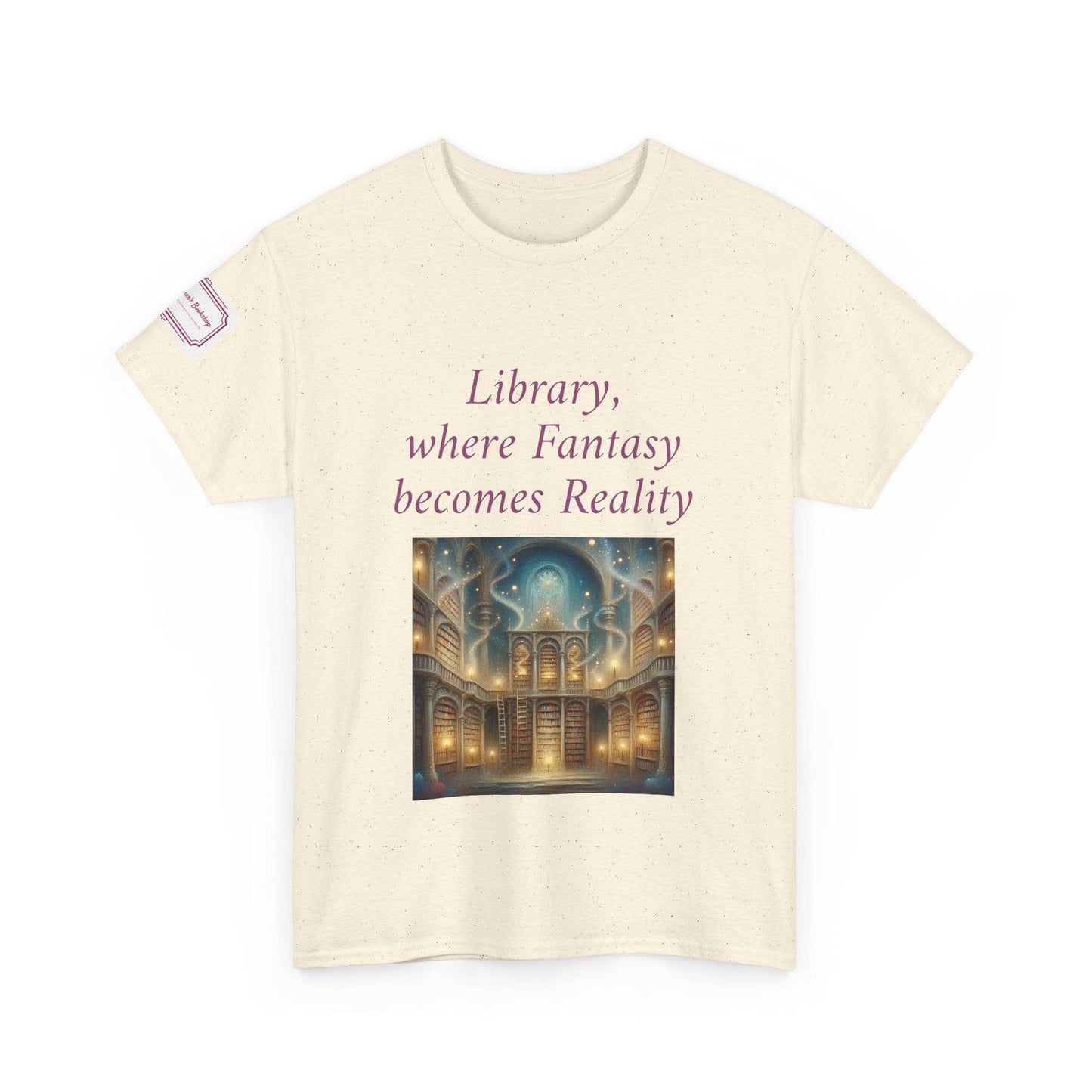 Library, Fantasy, Reality - Graphic Unisex Heavy Cotton Tee - Book Lovers - The Dreamer's Bookshop.