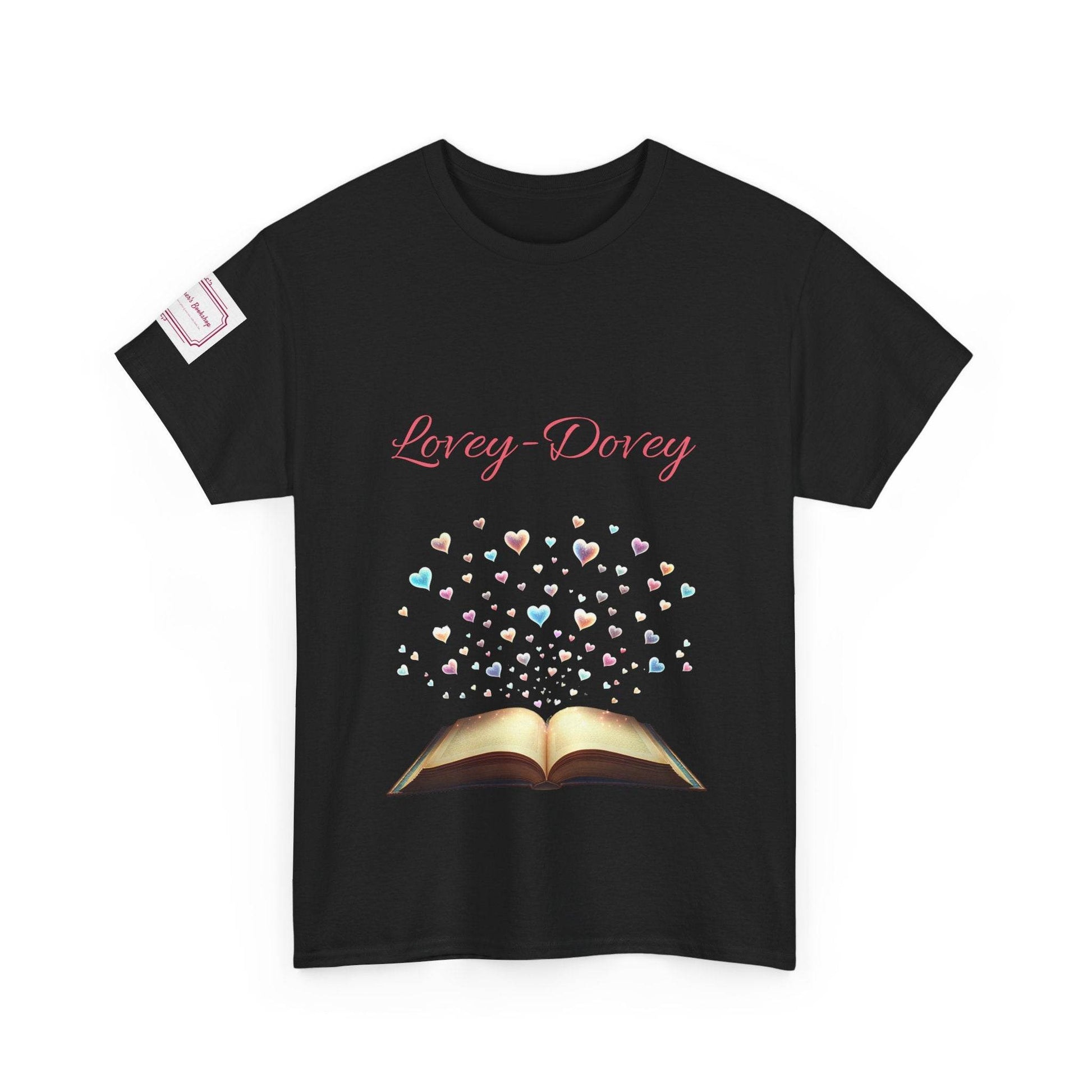 Lovey-Dovey - Unisex Heavy Cotton Tee - Sweet Romance - The Dreamer's Bookshop.
