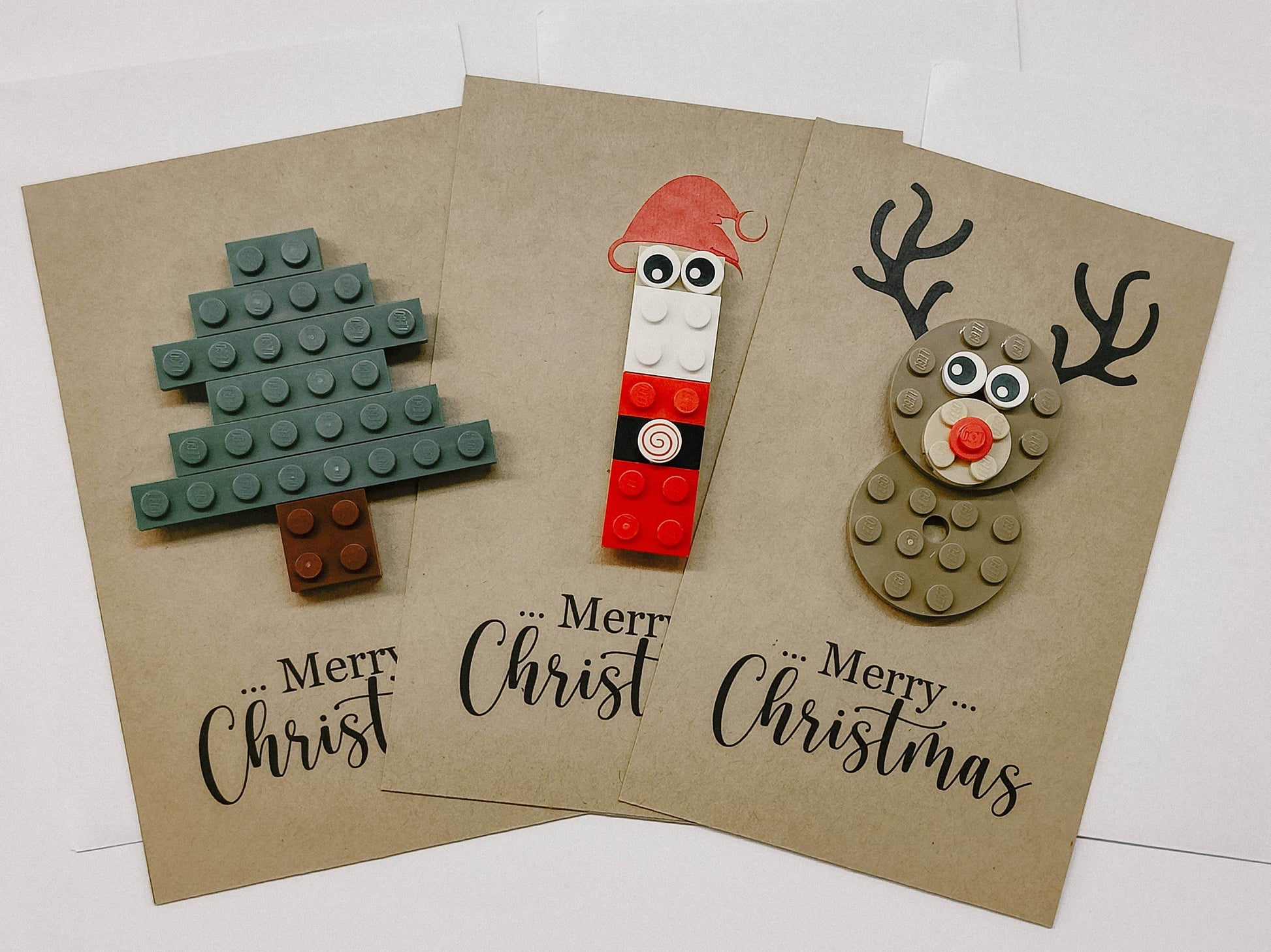 Brickstar Belgium - Lego Christmas Cards - Set of 3 - Collection 1 - The Dreamer's Bookshop.