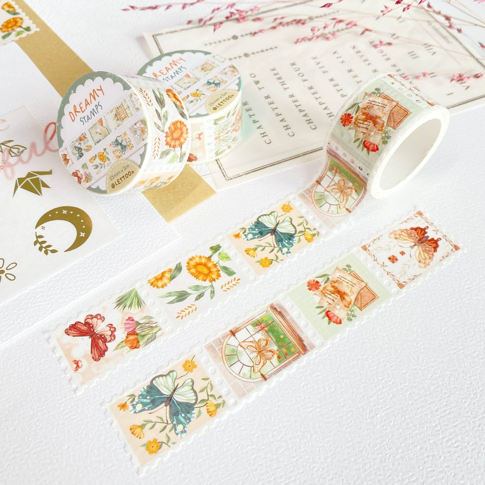 LETTOOn - Stempel Washi Tape - Dreamy Stamps - The Dreamer's Bookshop.