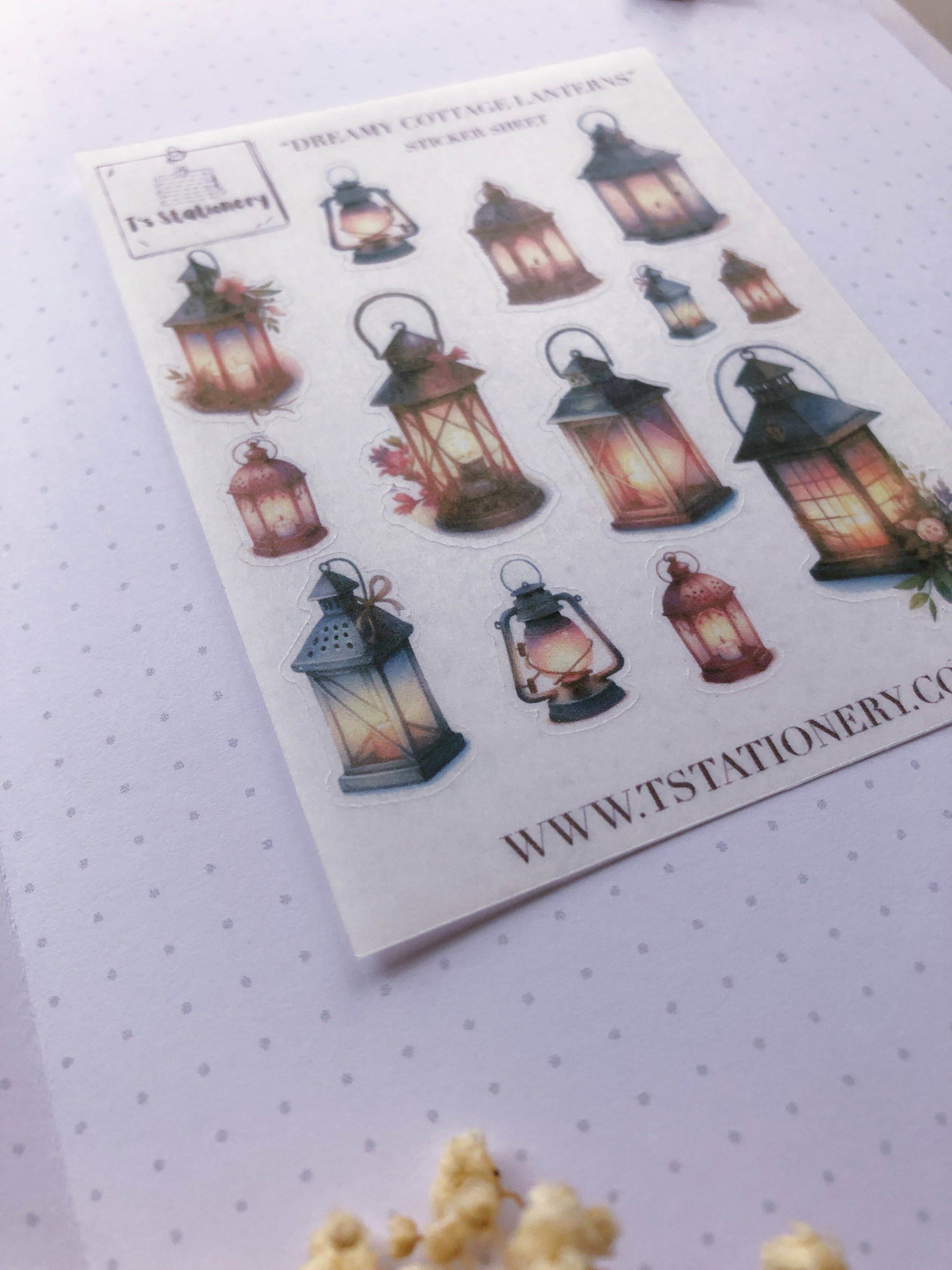 T's Stationery - Washi-stickervel „Dreamy Lanterns” - The Dreamer's Bookshop.