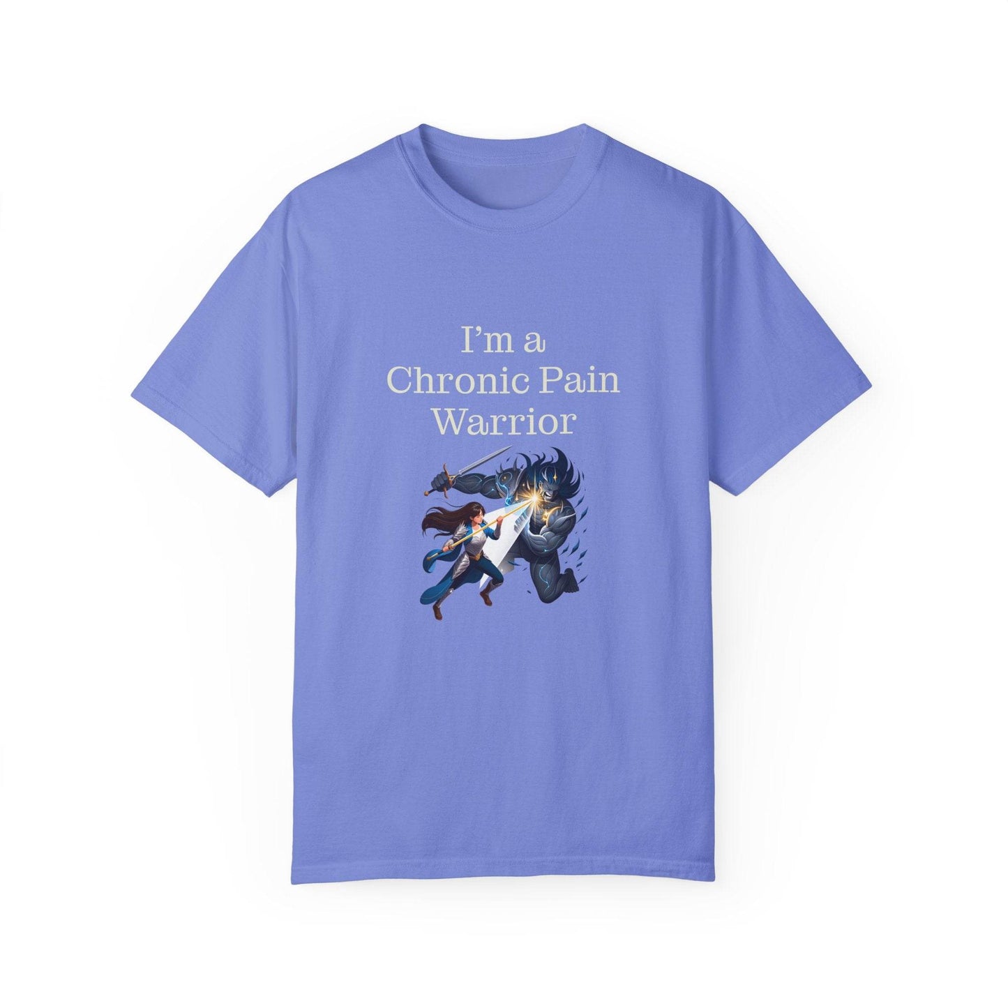 Chronic Pain Warrior Unisex Garment-Dyed T-shirt - Inspirational Motivational Tee - The Dreamer's Bookshop.