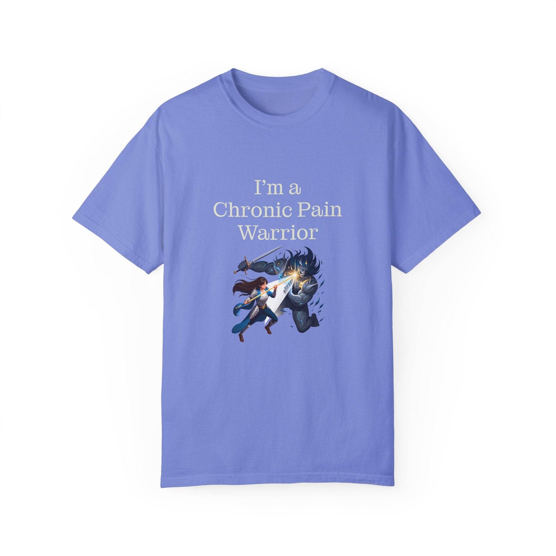 Chronic Pain Warrior Unisex Garment-Dyed T-shirt - Inspirational Motivational Tee - The Dreamer's Bookshop.
