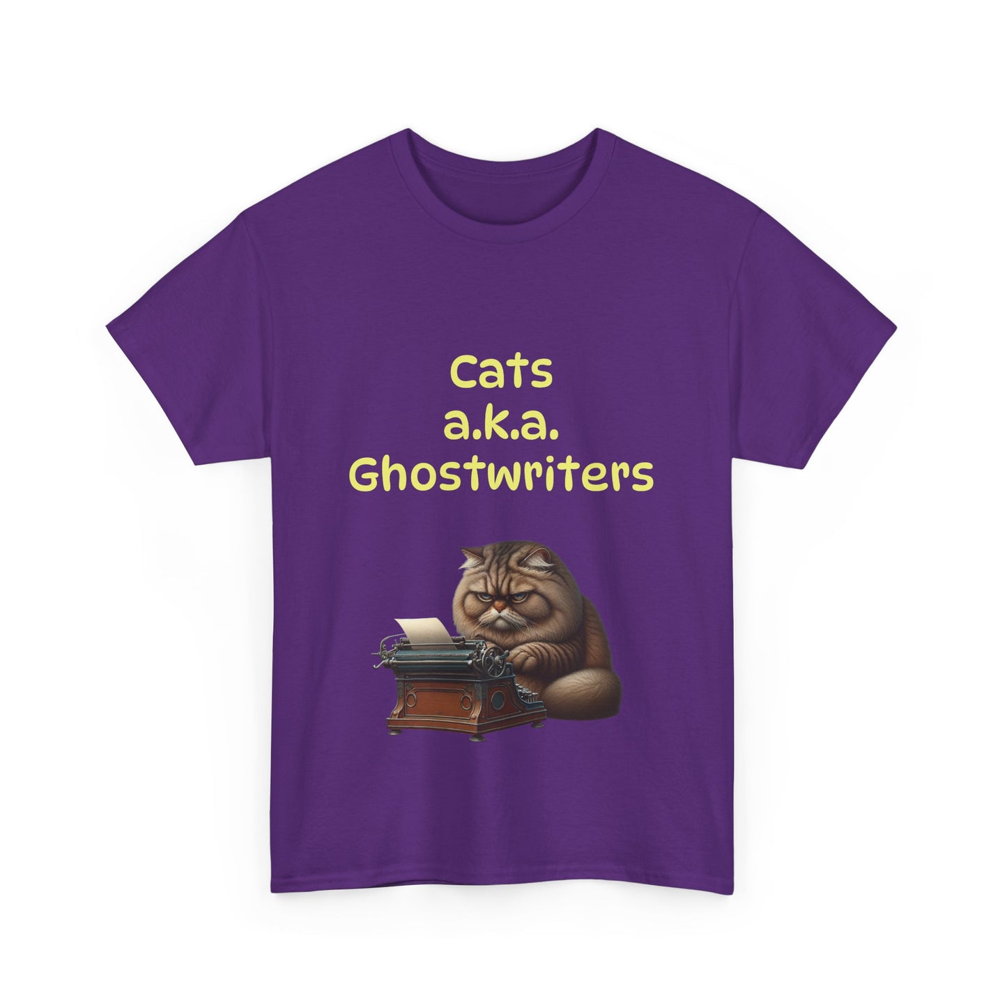 Book Lover's Unisex Heavy Cotton Tee - "Cats Ghostwriters" - The Dreamer's Bookshop.