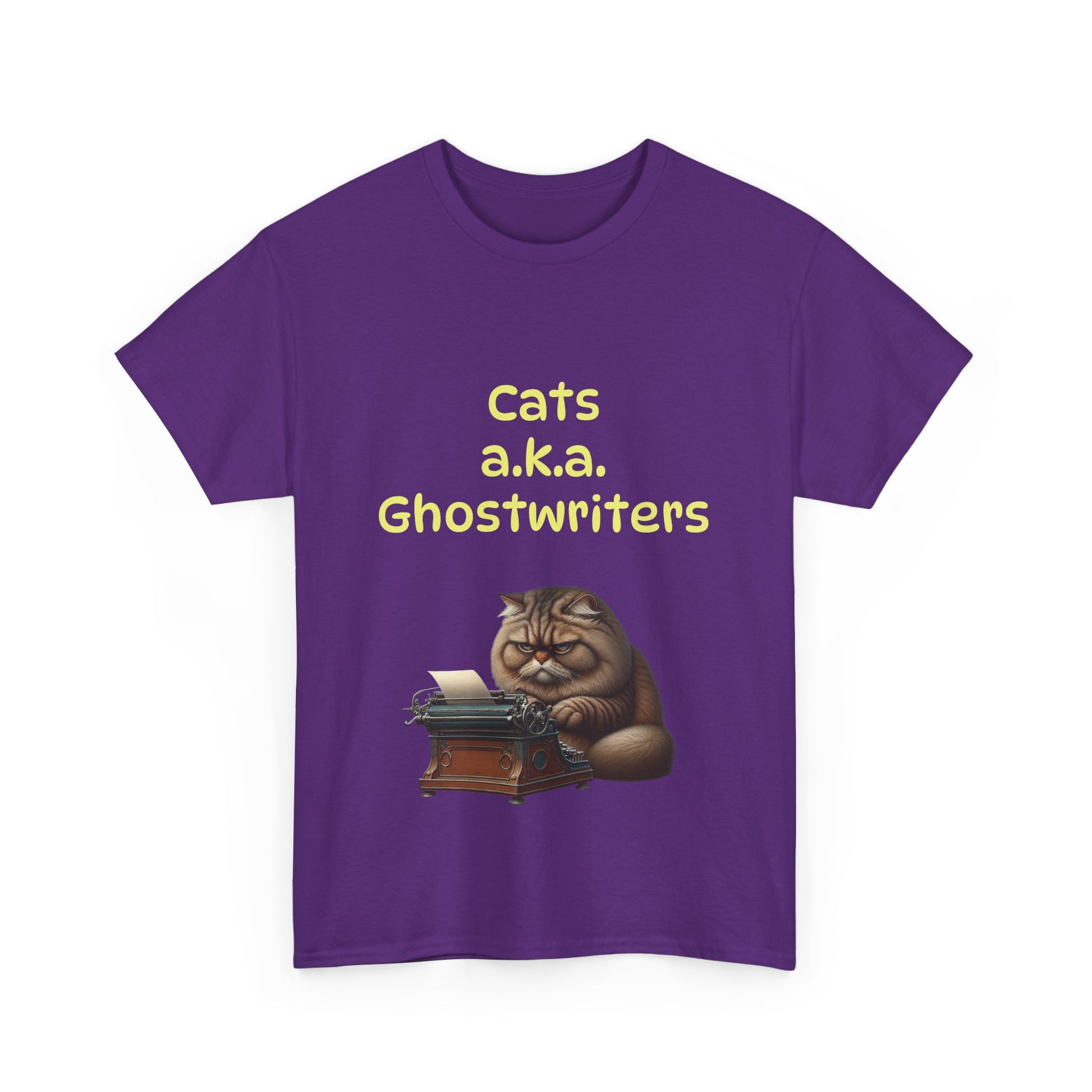 Book Lover's Unisex Heavy Cotton Tee - "Cats Ghostwriters" - The Dreamer's Bookshop.