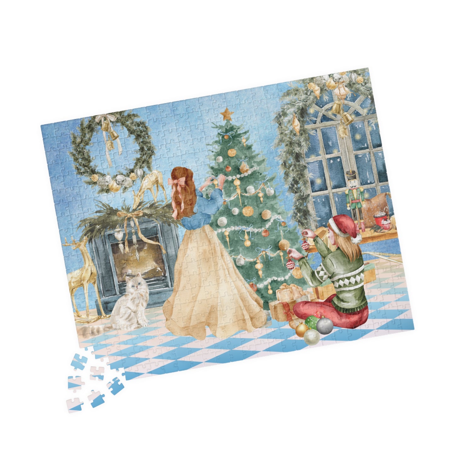 Christmas Morning Family Puzzle — Holiday Scene Jigsaw (110/252/520/1014 pcs)