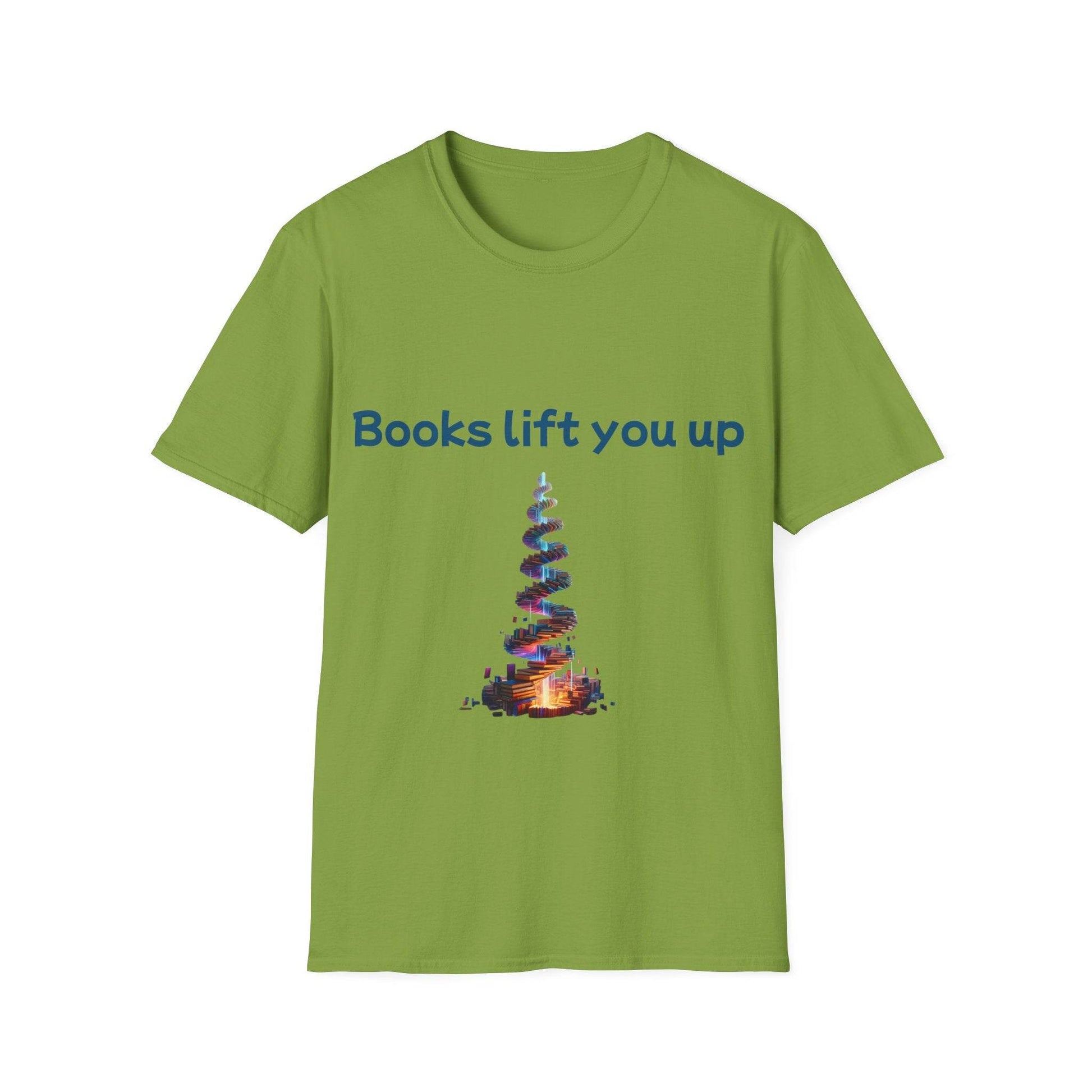 Inspirational Unisex Softstyle T-Shirt - Books Lift You Up - The Dreamer's Bookshop.