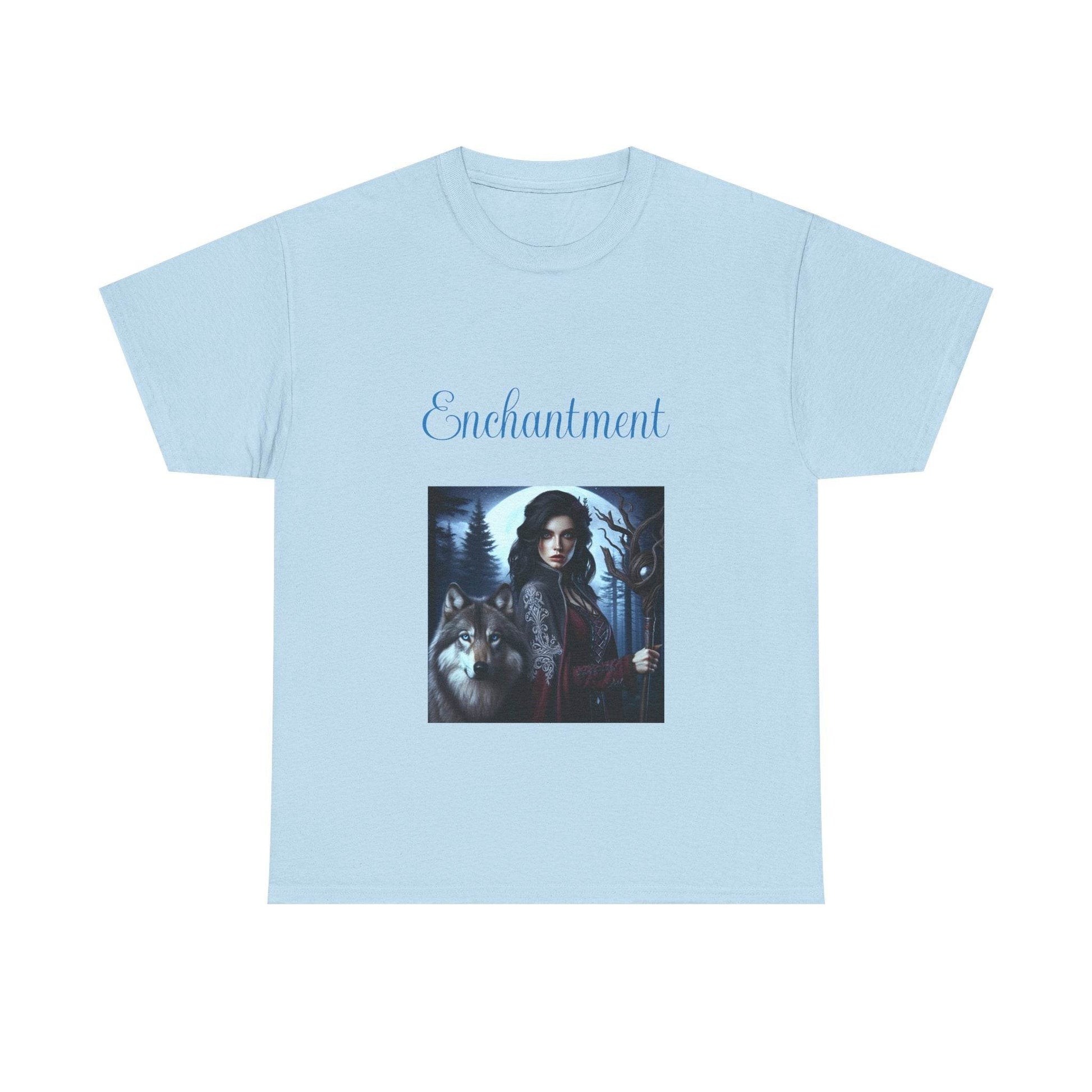 Enchanting Wolf Witch Unisex Heavy Cotton Tee - The Dreamer's Bookshop.
