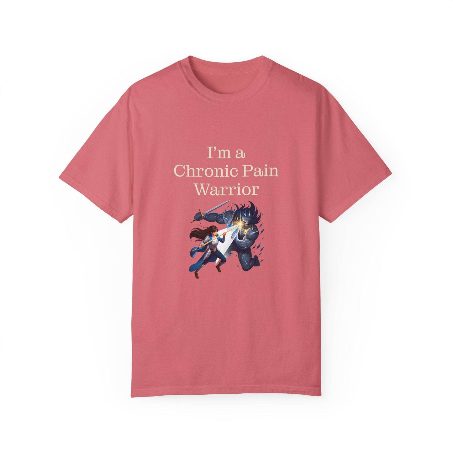 Chronic Pain Warrior Unisex Garment-Dyed T-shirt - Inspirational Motivational Tee - The Dreamer's Bookshop.