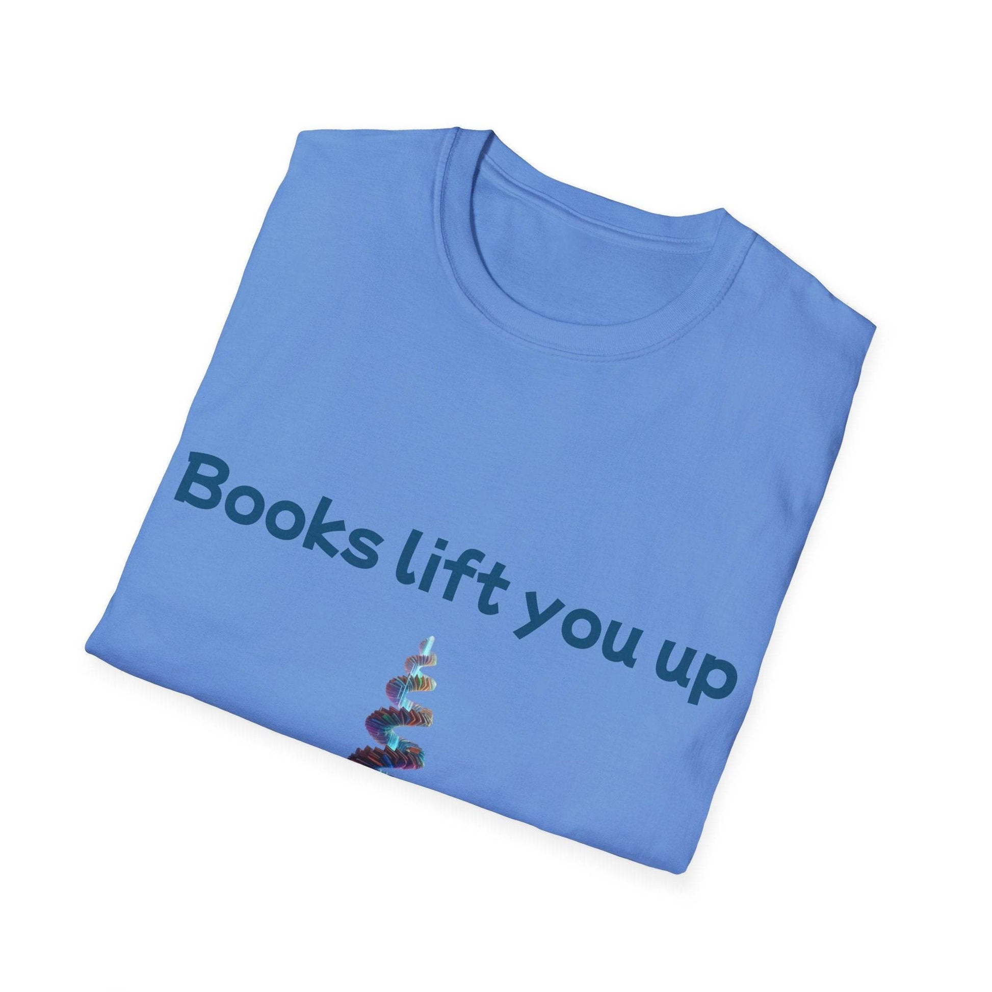 Inspirational Unisex Softstyle T-Shirt - Books Lift You Up - The Dreamer's Bookshop.
