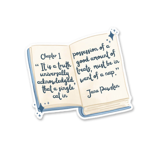 My Sweet Paper Card - Oggy's Club - Pawride en Purrjudice - Uitgestanste sticker - The Dreamer's Bookshop.