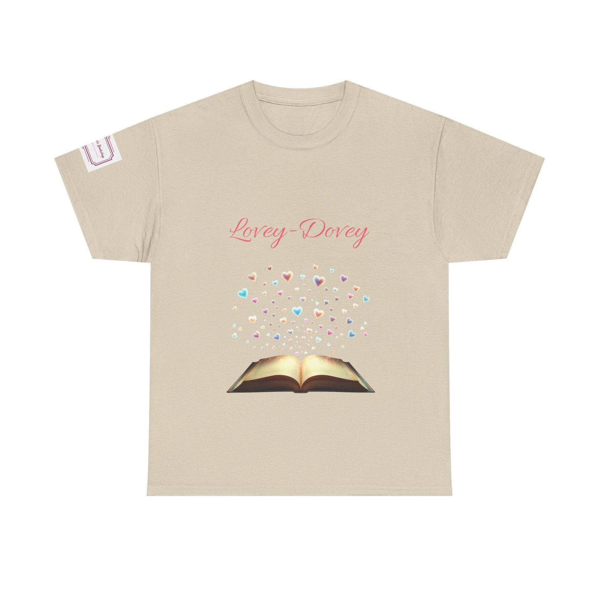 Lovey-Dovey - Unisex Heavy Cotton Tee - Sweet Romance - The Dreamer's Bookshop.