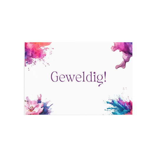 Watercolor Art Exclamation Card "Geweldig" Joyful Print - The Dreamer's Bookshop.