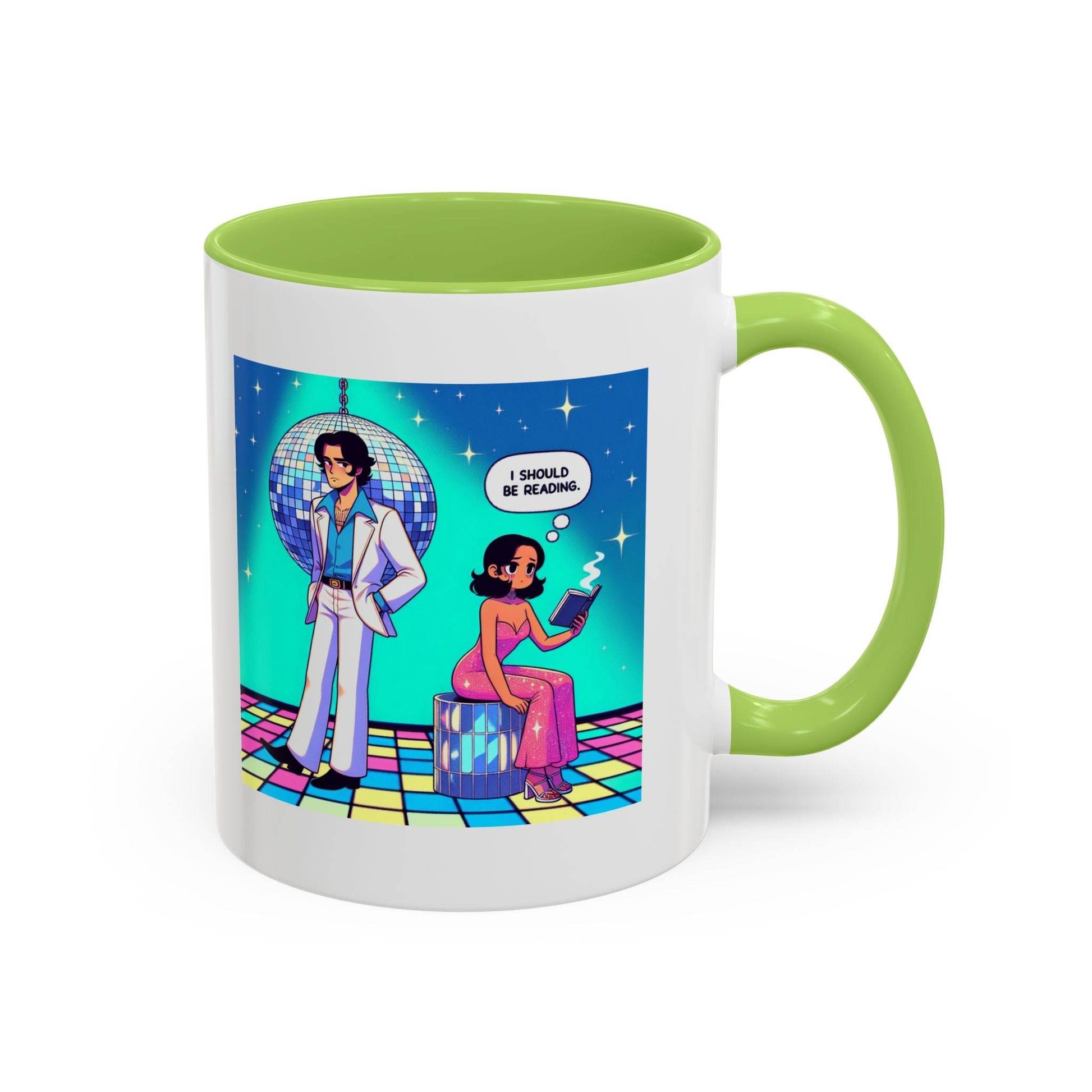 Retro Vibe Accent Coffee Mug - I should be reading - The Dreamer's Bookshop.