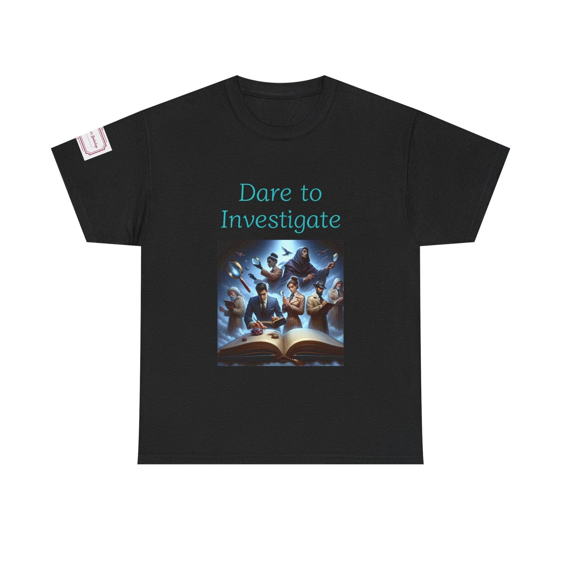 Investigate - Graphic Unisex Heavy Cotton Tee - Crime/Mystery Books - The Dreamer's Bookshop.