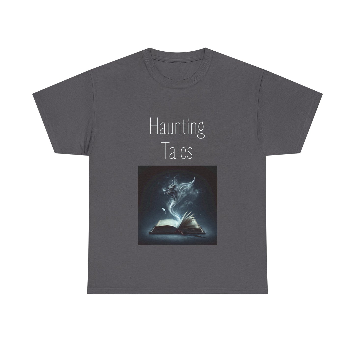Book Lover's Unisex Heavy Cotton Tee - "Haunting Tales" - The Dreamer's Bookshop.
