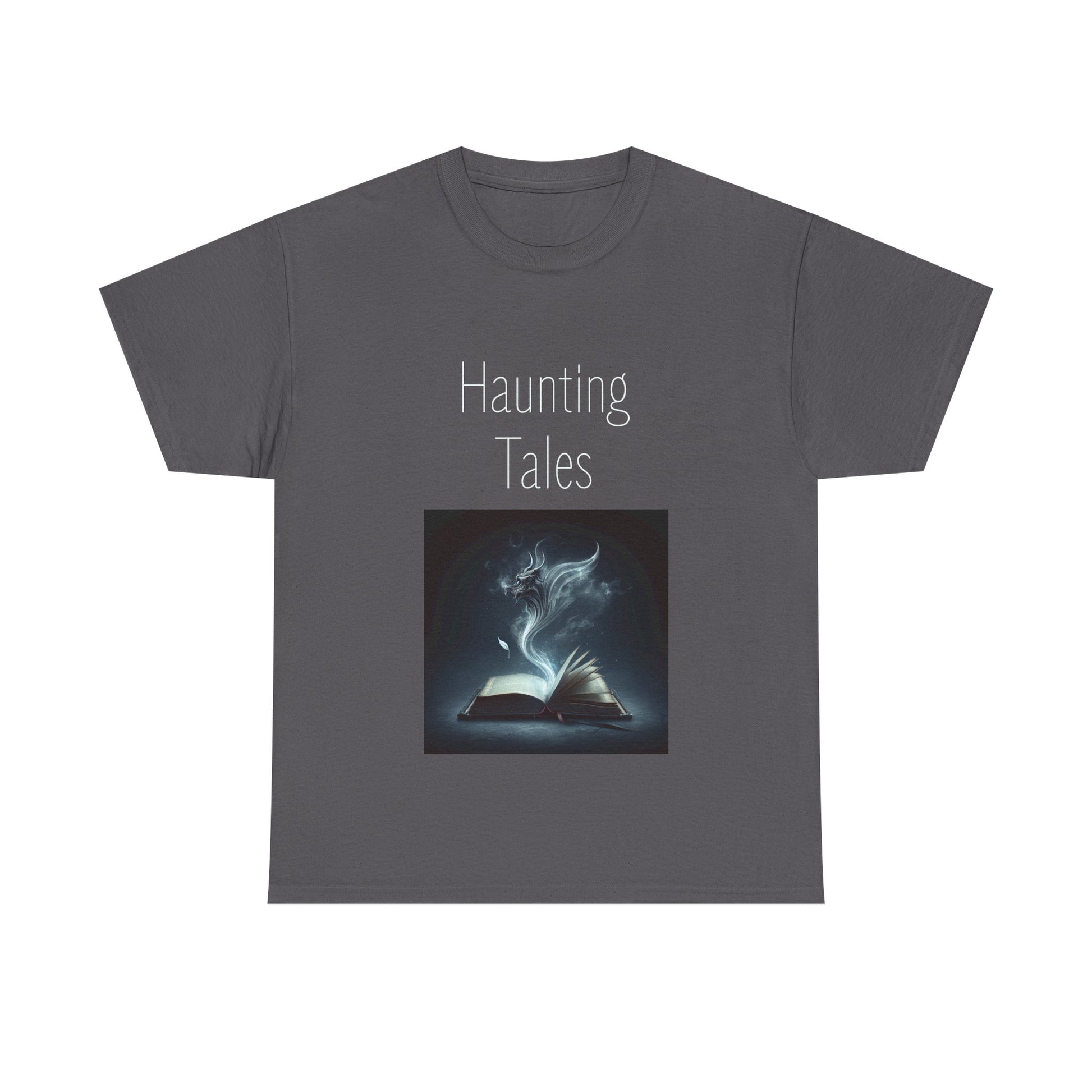Book Lover's Unisex Heavy Cotton Tee - "Haunting Tales" - The Dreamer's Bookshop.