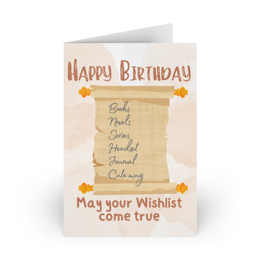The Dreamer's Bookshop "Wishlist" Birthday Card - The Dreamer's Bookshop.