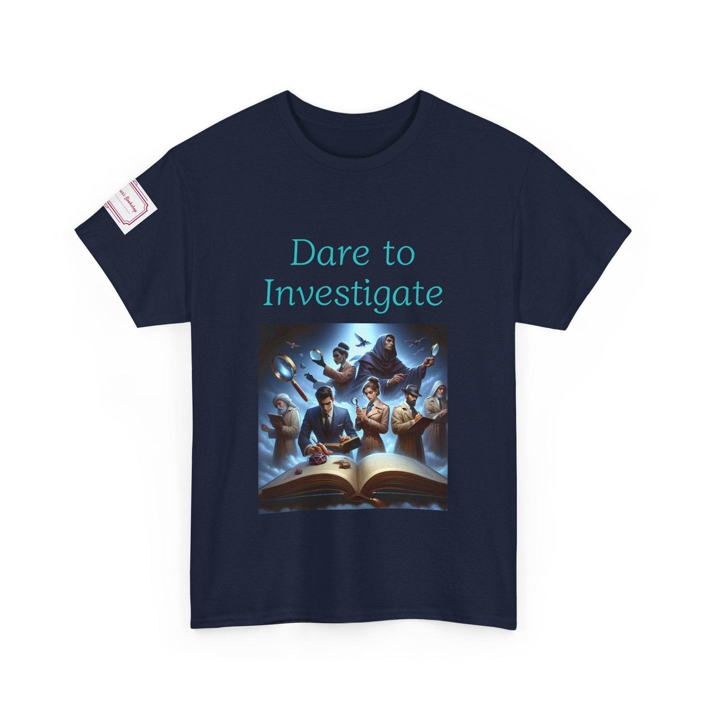 Investigate - Graphic Unisex Heavy Cotton Tee - Crime/Mystery Books - The Dreamer's Bookshop.