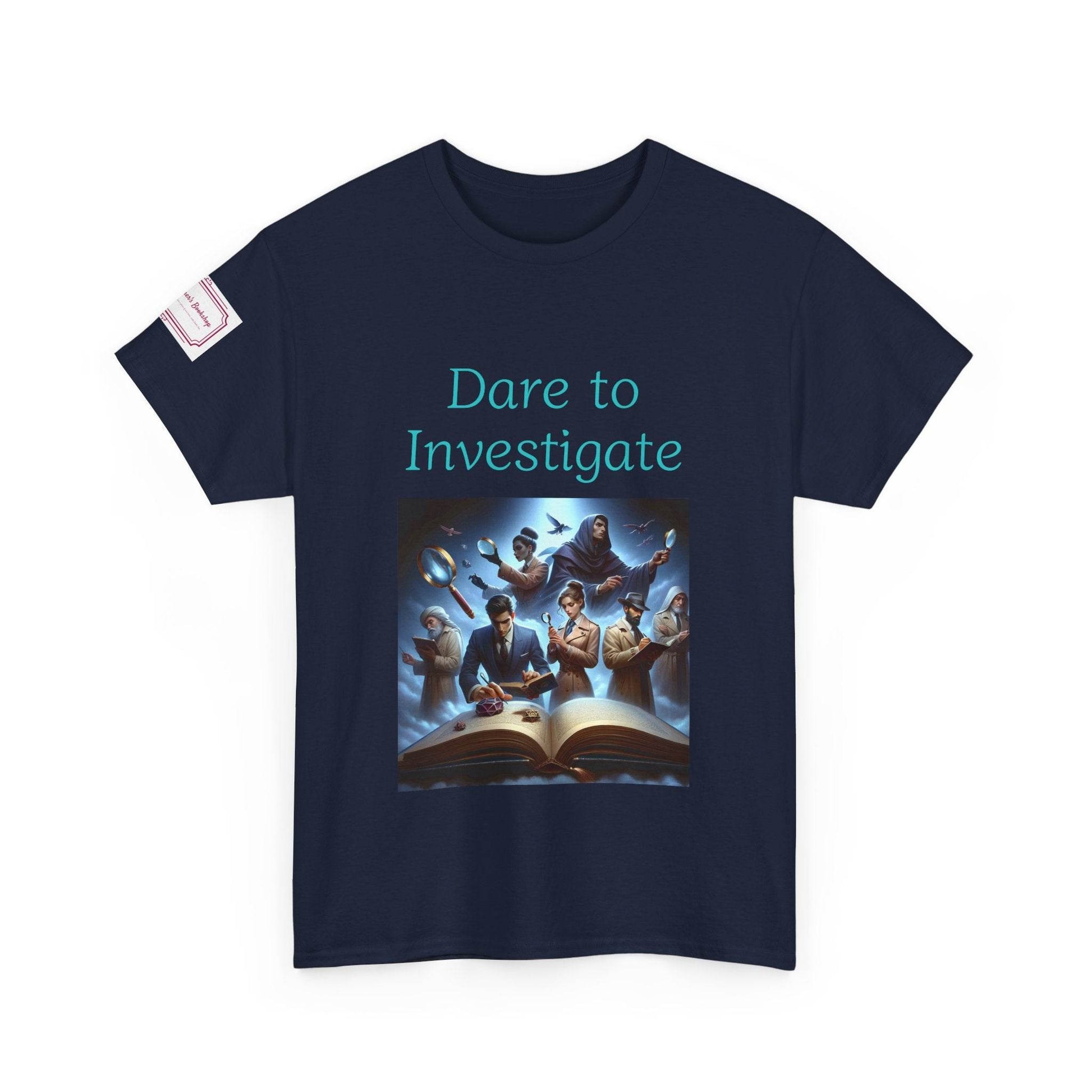 Investigate - Graphic Unisex Heavy Cotton Tee - Crime/Mystery Books - The Dreamer's Bookshop.