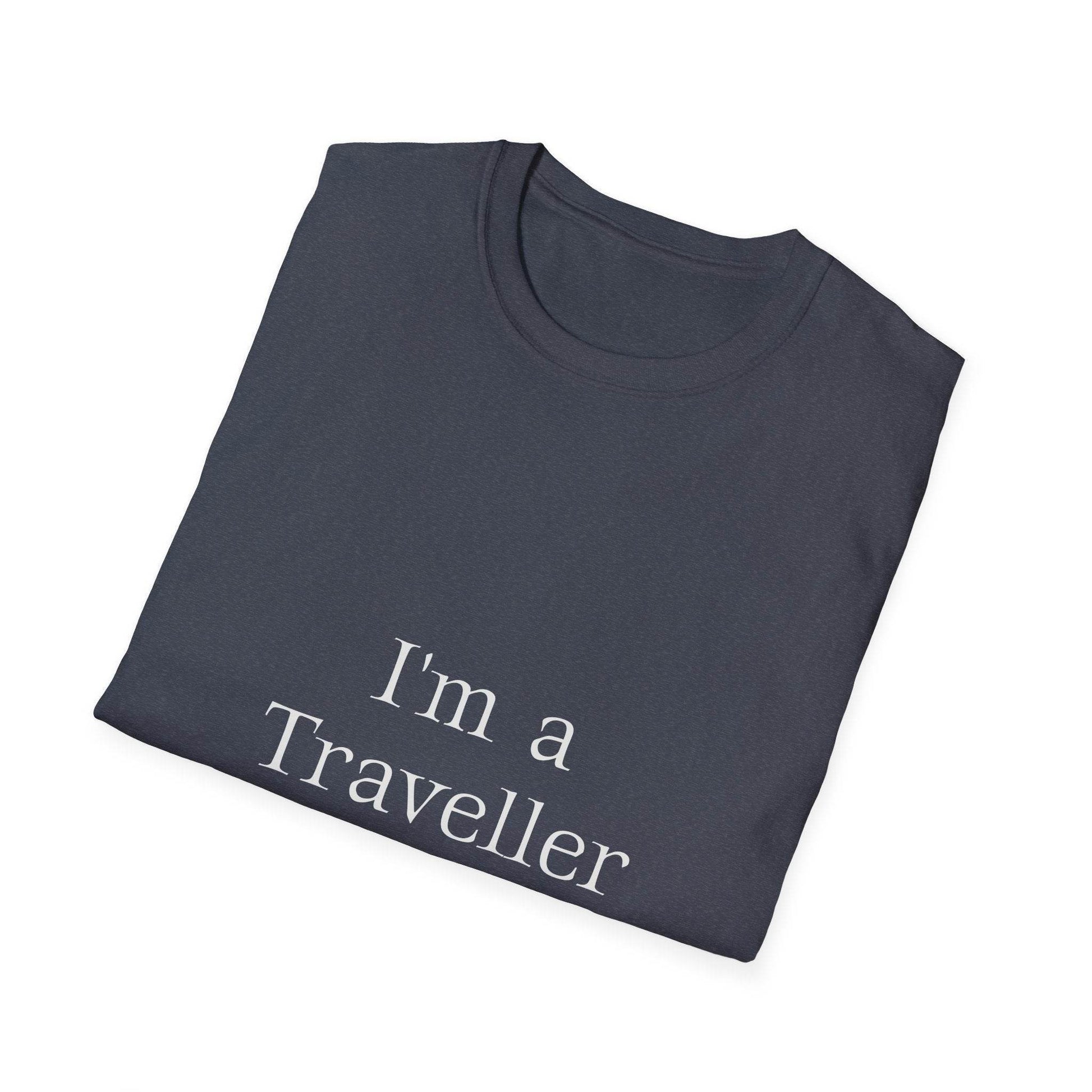 Unisex Softstyle T-Shirt - 'I'm a Traveller of Worlds' & 'Books Take Me Places Far & Beyond' - The Dreamer's Bookshop.