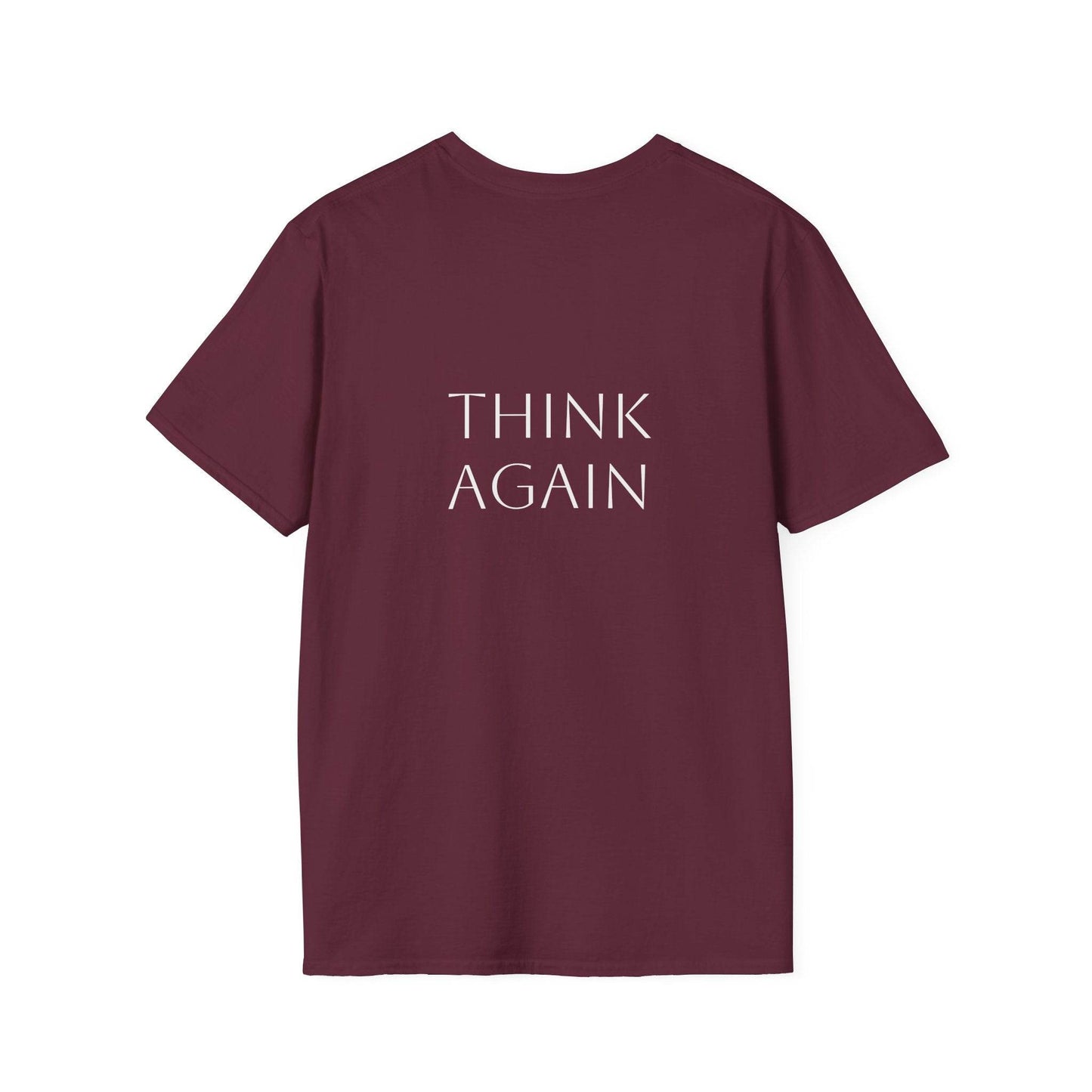 Unisex Softstyle T-Shirt - 'Think Again' - The Dreamer's Bookshop.