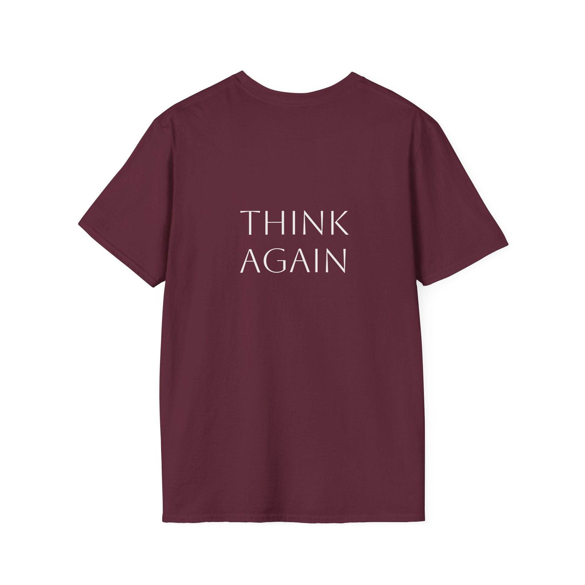 Unisex Softstyle T-Shirt - 'Think Again' - The Dreamer's Bookshop.