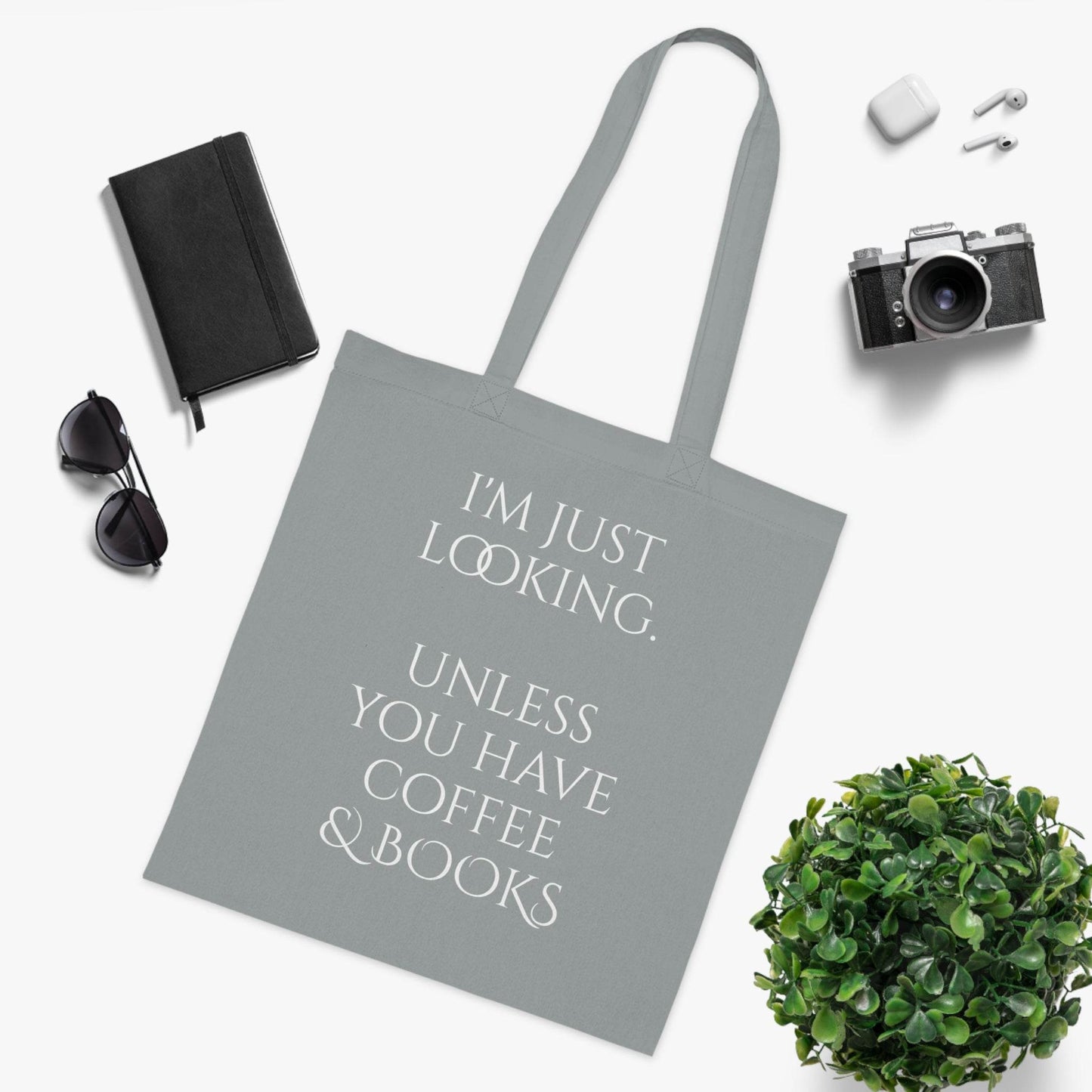Coffee & Books Cotton Tote - Perfect for Book Lovers - The Dreamer's Bookshop.