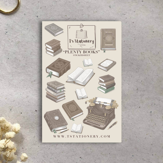 T's Stationery - Stickervel „Plenty Books” - The Dreamer's Bookshop.