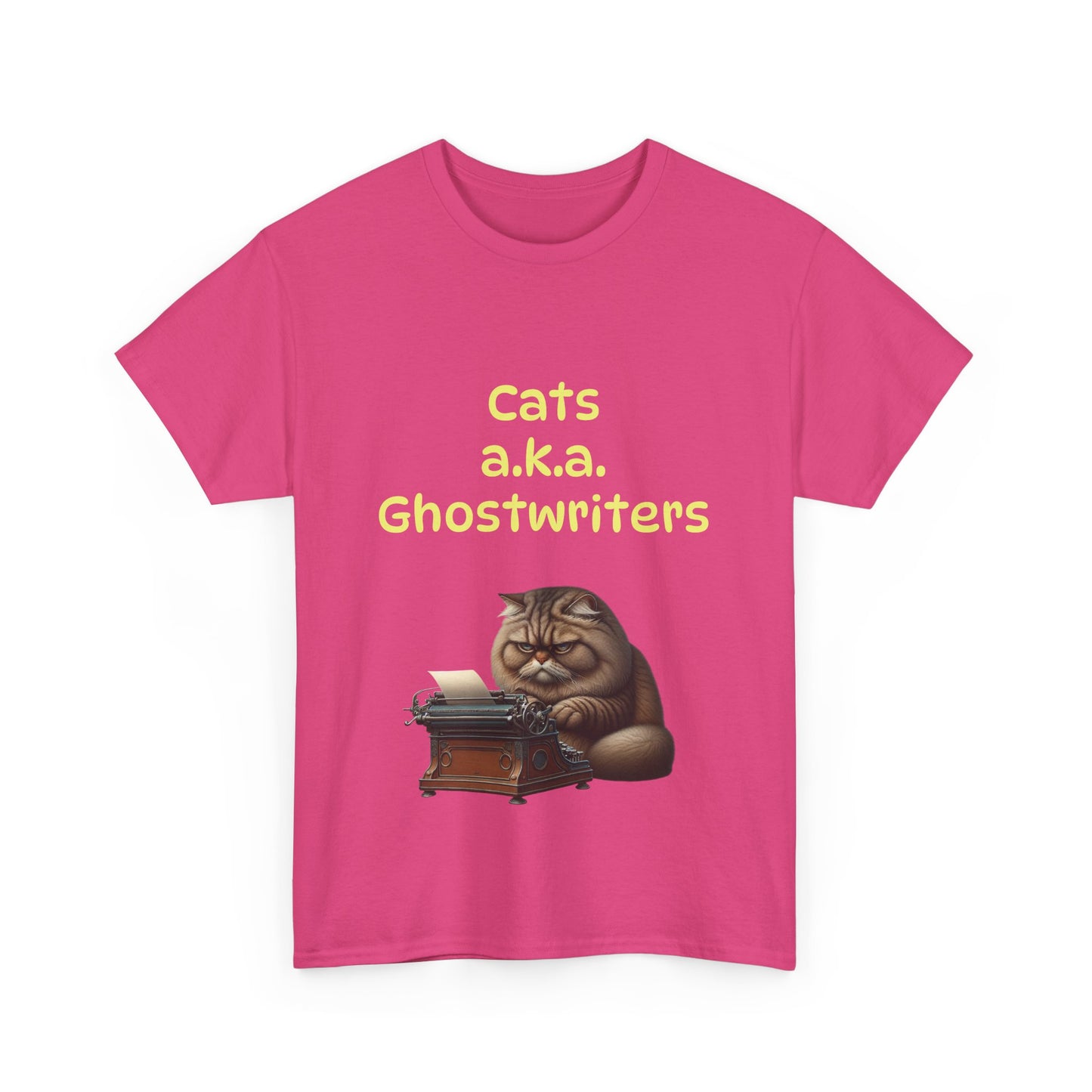 Book Lover's Unisex Heavy Cotton Tee - "Cats Ghostwriters" - The Dreamer's Bookshop.
