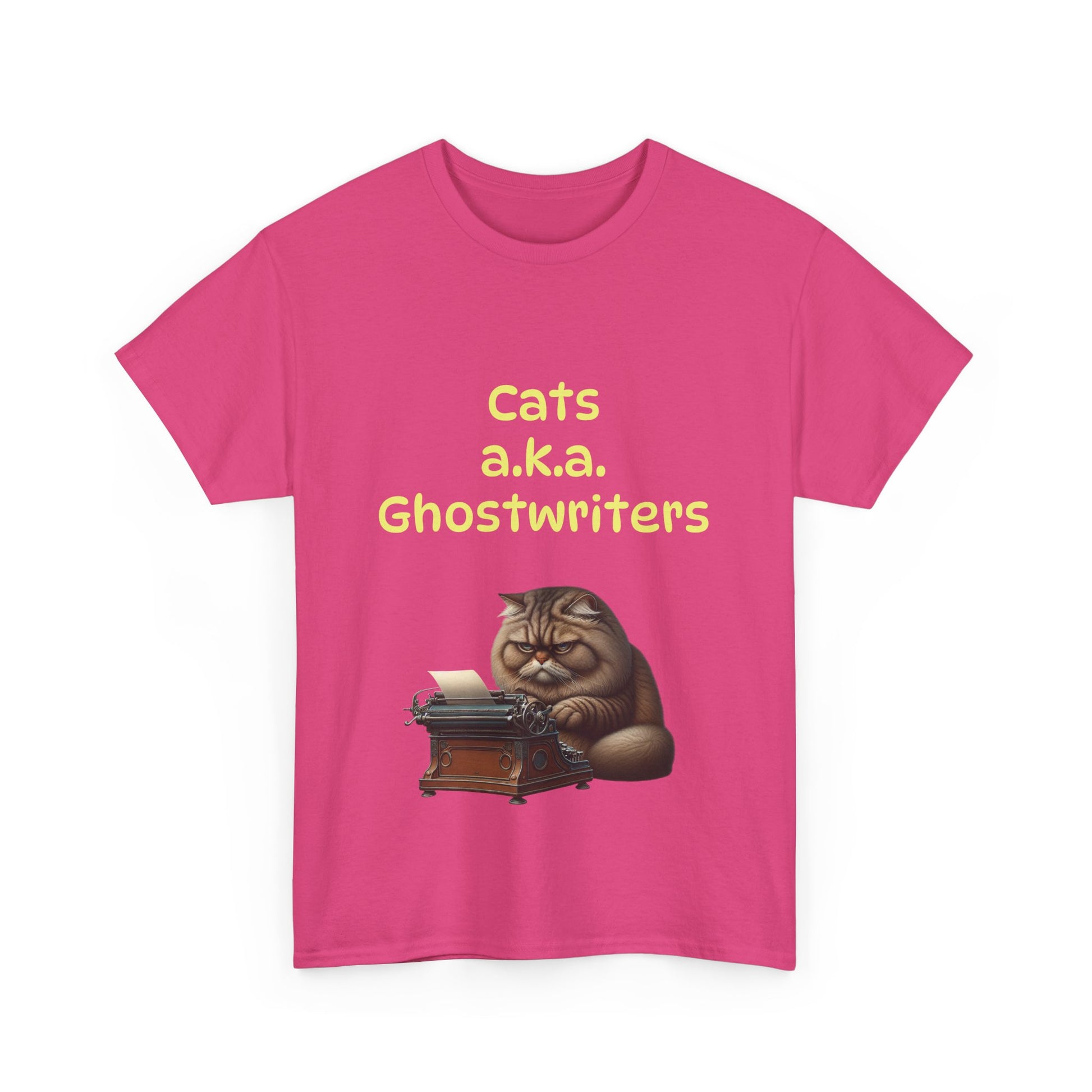 Book Lover's Unisex Heavy Cotton Tee - "Cats Ghostwriters" - The Dreamer's Bookshop.