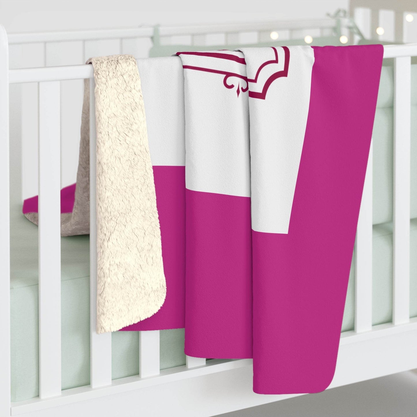Pink Cozy Sherpa Fleece Blanket - 'The Dreamer's Bookshop' Design - The Dreamer's Bookshop.