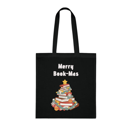 Inspirational Cotton Tote Bag - "Merry Book-Mas" by The Dreamer's Bookstore