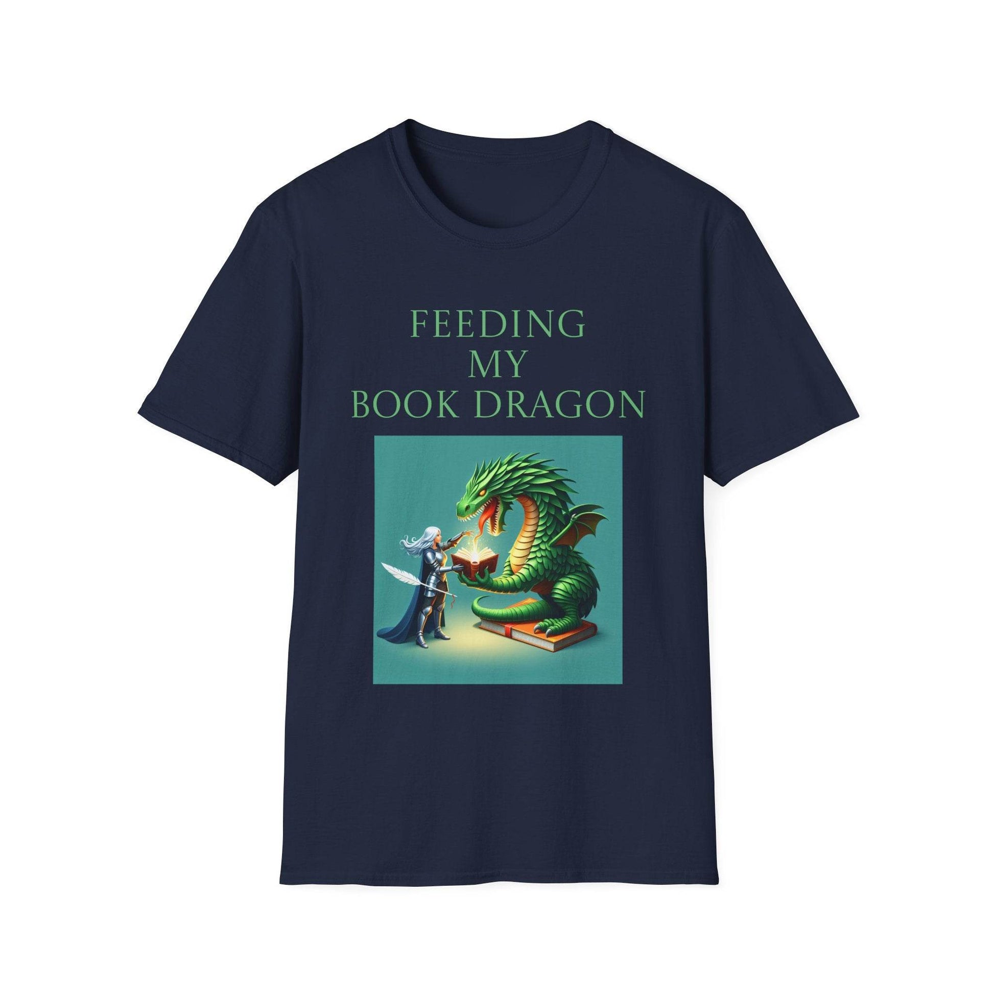 Unisex Softstyle T-Shirt - 'Book Dragon' - The Dreamer's Bookshop.