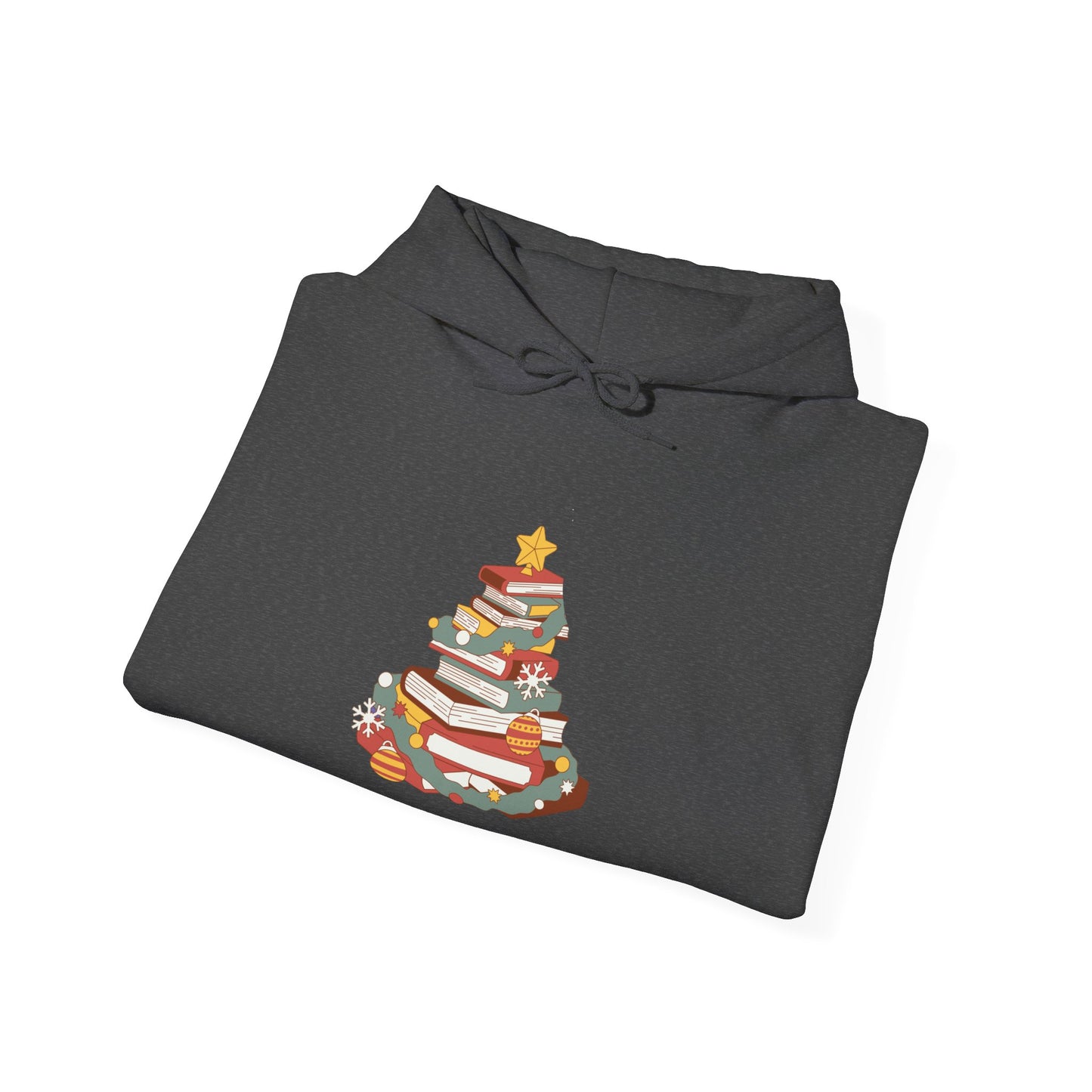 Christmas Book Tree Unisex Hooded Sweatshirt - Cozy Literary Apparel